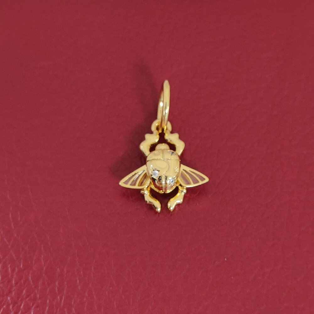 Pandora Aladdin Scarab Beetle Dangle Charm Gold Plated with box